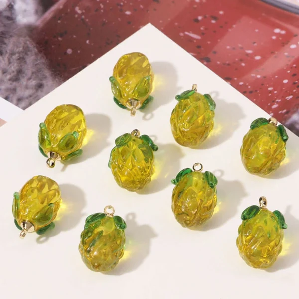 Grape Raspberry Glass Fruit Charms