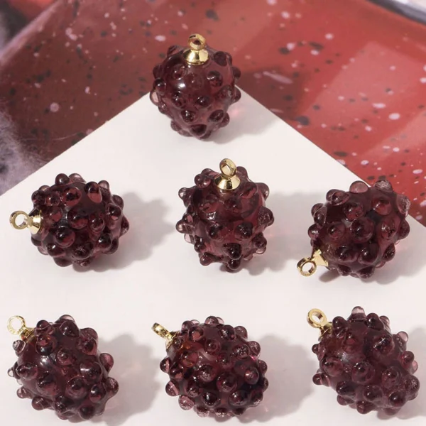 Grape Raspberry Glass Fruit Charms