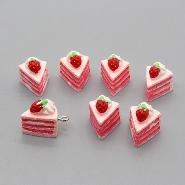 Strawberry Cake Food Resin Charms