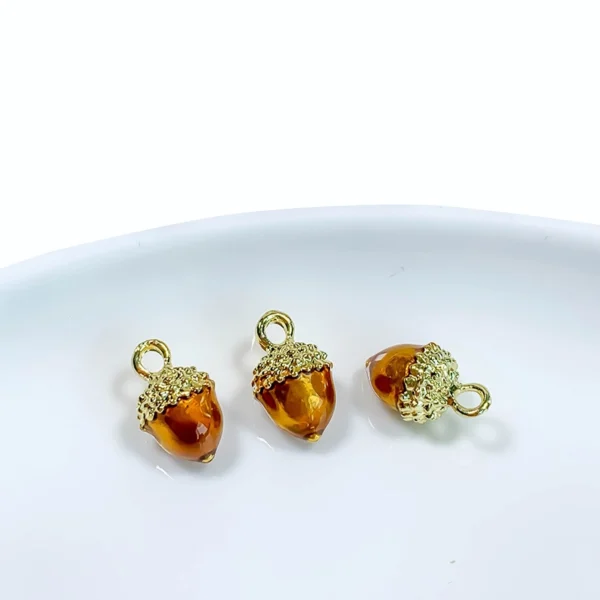 Mushroom Hazelnut Alloy Charms