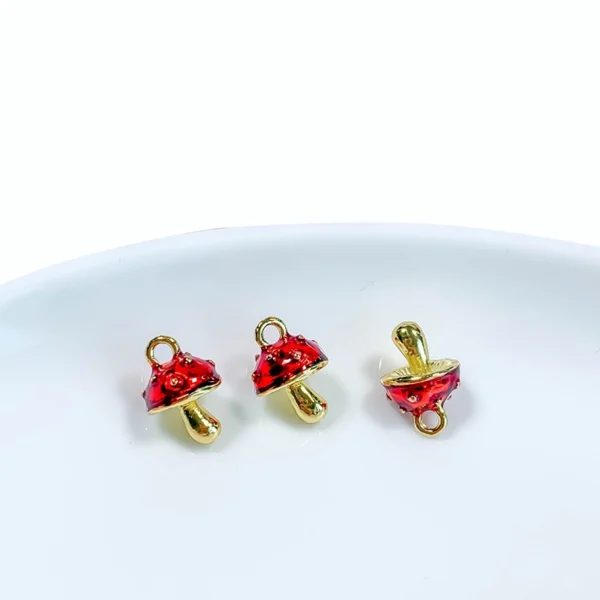 Mushroom Hazelnut Alloy Charms