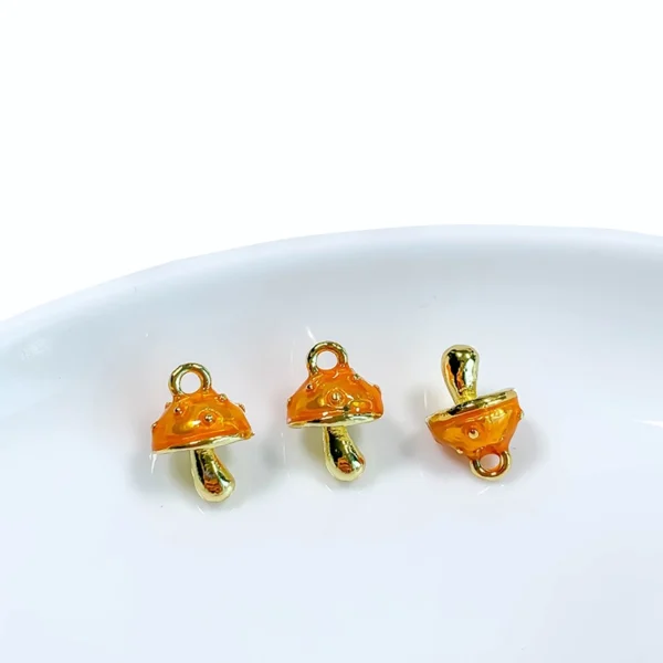 Mushroom Hazelnut Alloy Charms