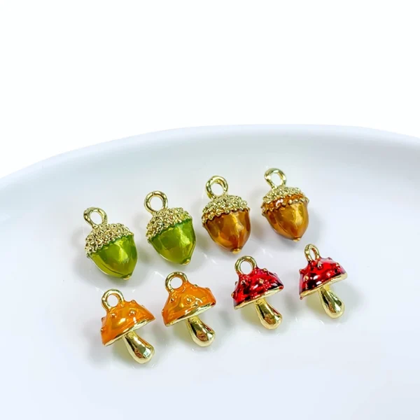 Mushroom Hazelnut Alloy Charms