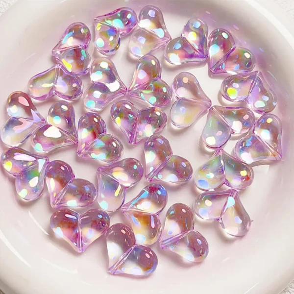 Cute Color Heart Acrylic Beads