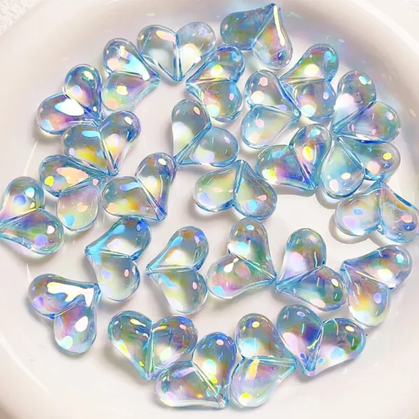 Cute Color Heart Acrylic Beads