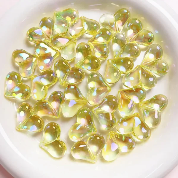 Cute Color Heart Acrylic Beads