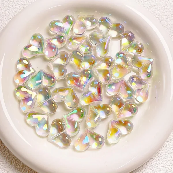 Cute Color Heart Acrylic Beads