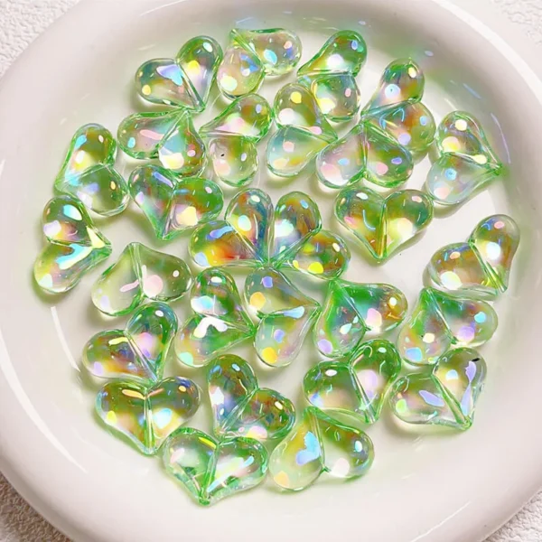 Cute Color Heart Acrylic Beads