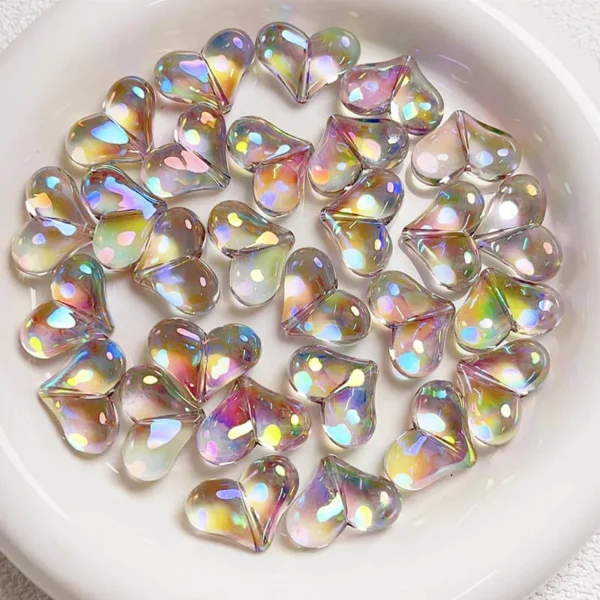 Cute Color Heart Acrylic Beads