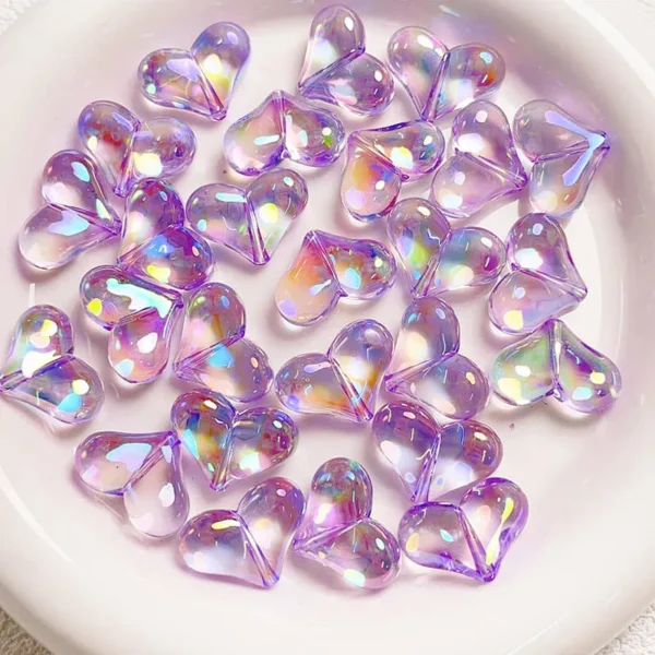 Cute Color Heart Acrylic Beads