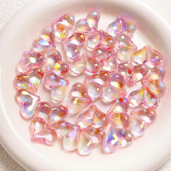 Cute Color Heart Acrylic Beads