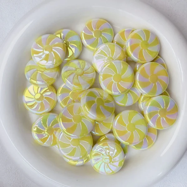 Color Windmill Round Acrylic Beads