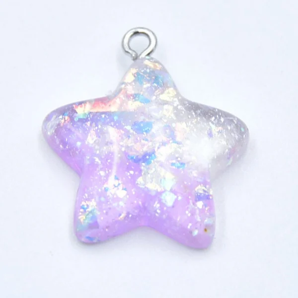 Glitter Star Resin Earrings Charms