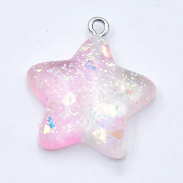 Glitter Star Resin Earrings Charms