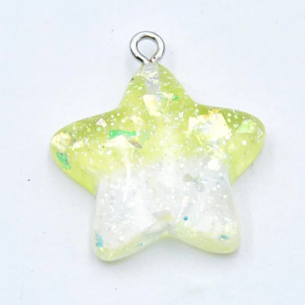 Glitter Star Resin Earrings Charms