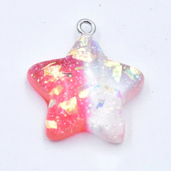 Glitter Star Resin Earrings Charms