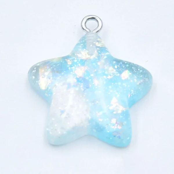 Glitter Star Resin Earrings Charms