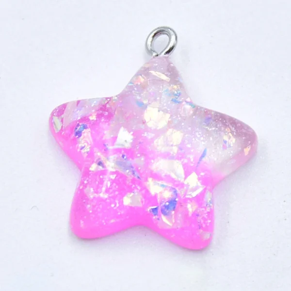 Glitter Star Resin Earrings Charms