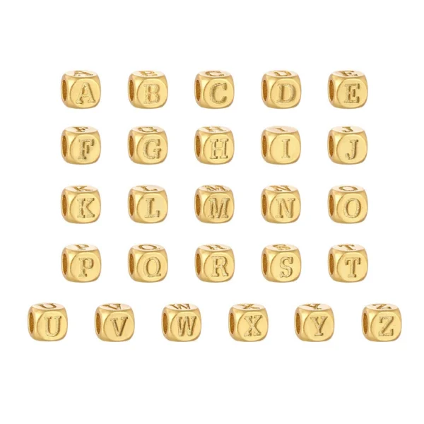 Golden Alphabet Beads