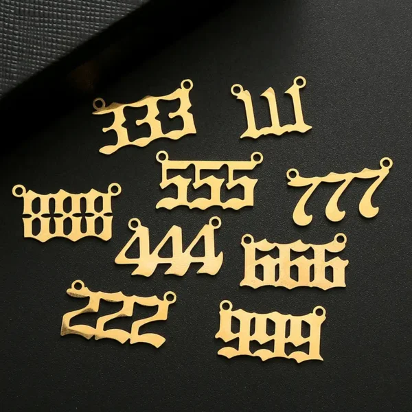 Golden Number Connector Charms