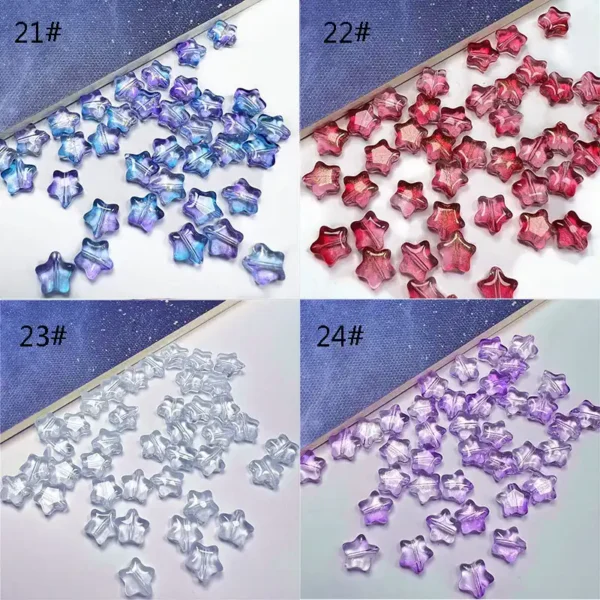 Color Star Glass Beads