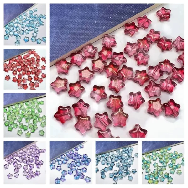 Color Star Glass Beads