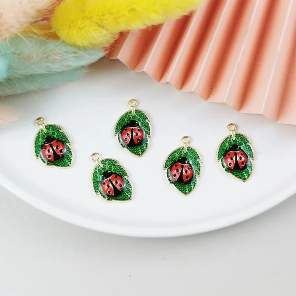 Leaf Ladybird Alloy Charms