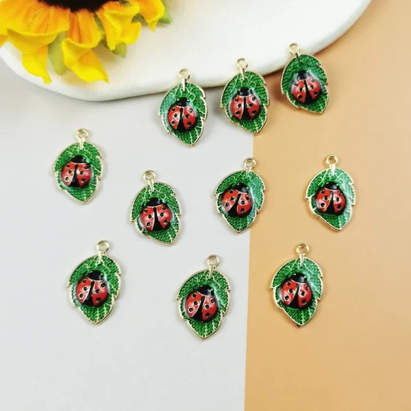 Leaf Ladybird Alloy Charms