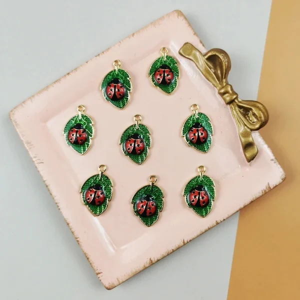 Leaf Ladybird Alloy Charms