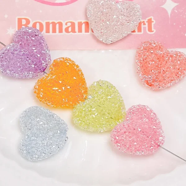 Color Candy Heart Cute Resin Beads