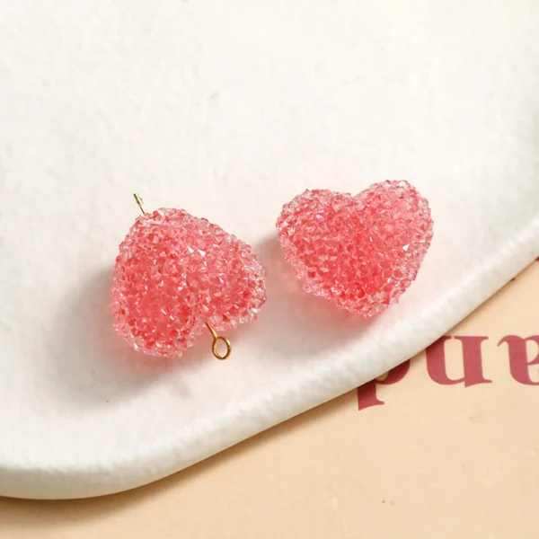 Color Candy Heart Cute Resin Beads