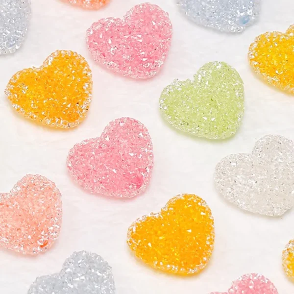 Color Candy Heart Cute Resin Beads