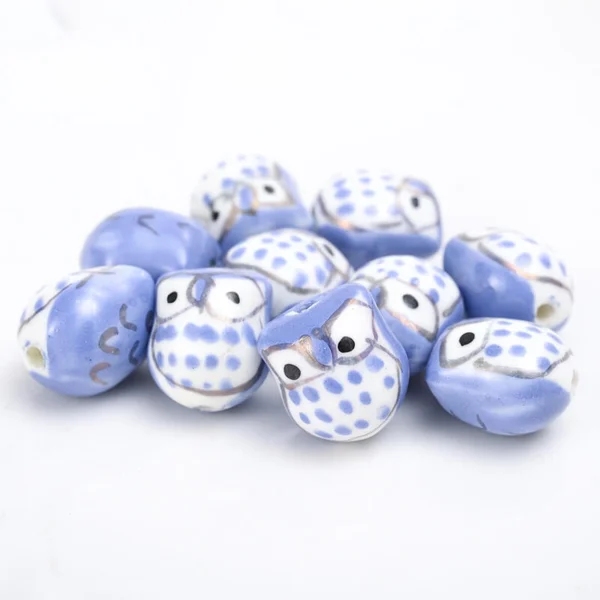 Color Owl Ceramic Beads