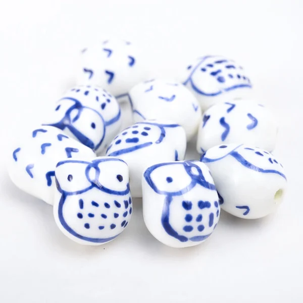 Color Owl Ceramic Beads