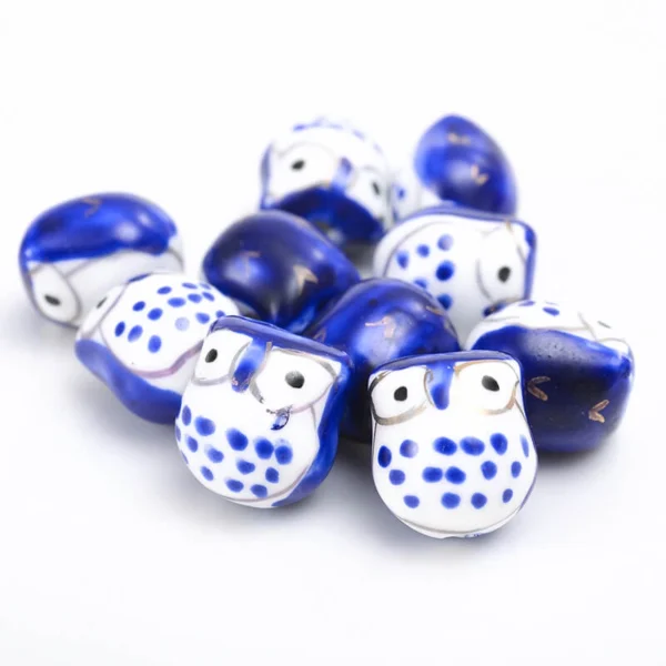 Color Owl Ceramic Beads