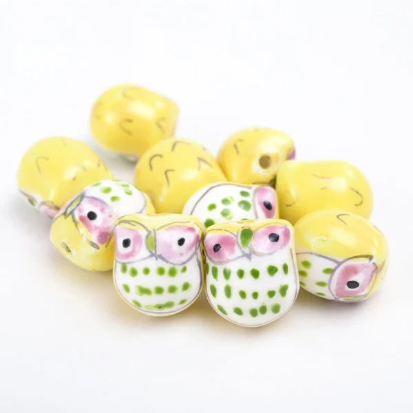 Color Owl Ceramic Beads