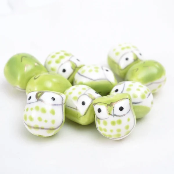 Color Owl Ceramic Beads