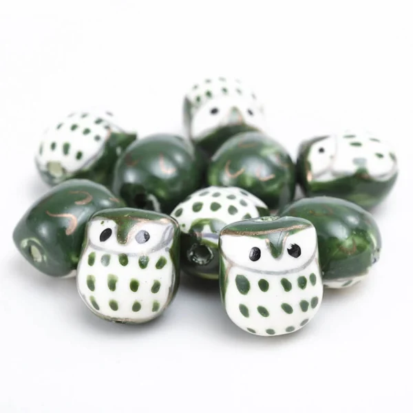 Color Owl Ceramic Beads