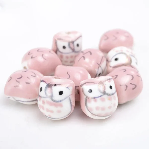 Color Owl Ceramic Beads