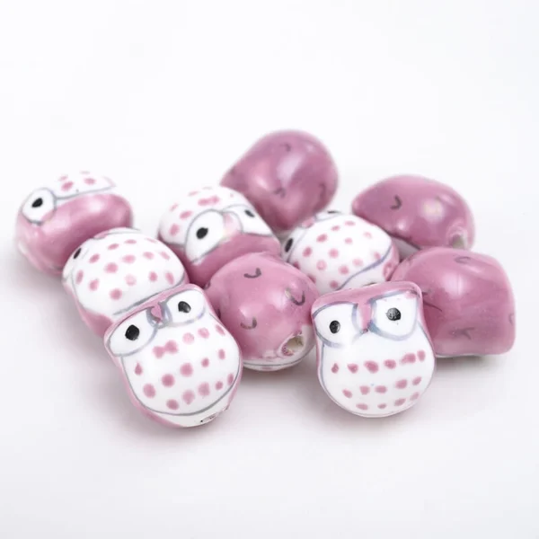 Color Owl Ceramic Beads