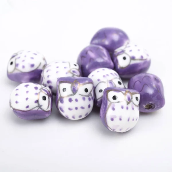 3Pcs Color Owl Ceramic Beads- Shelovecrafts - Image 9