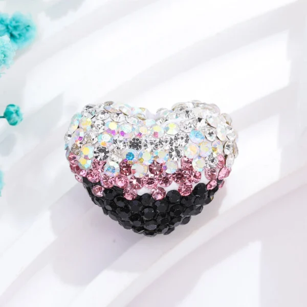 Gradient Heart Rhinestone Beads