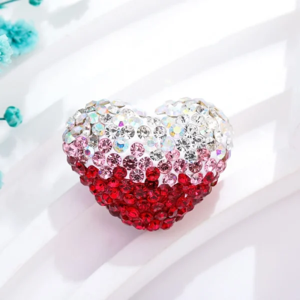 Gradient Heart Rhinestone Beads