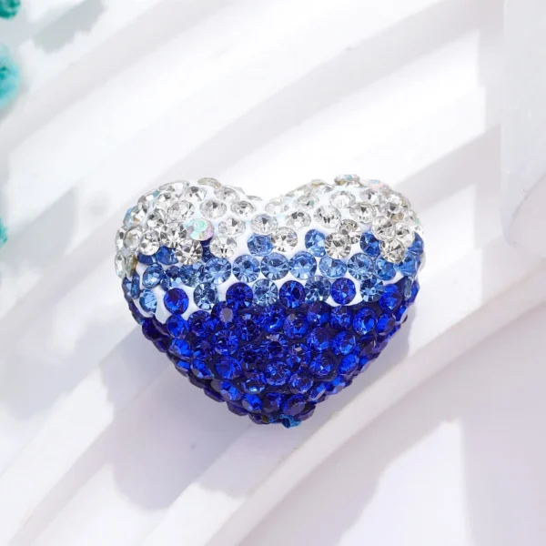 Gradient Heart Rhinestone Beads