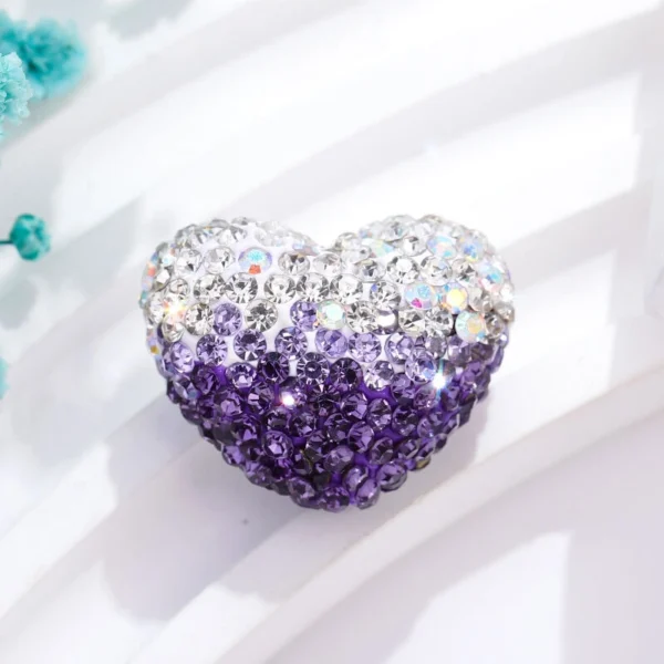 Gradient Heart Rhinestone Beads