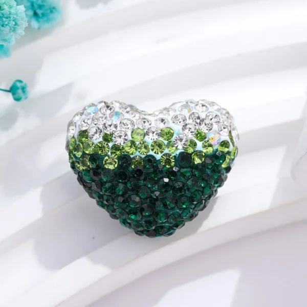 Gradient Heart Rhinestone Beads