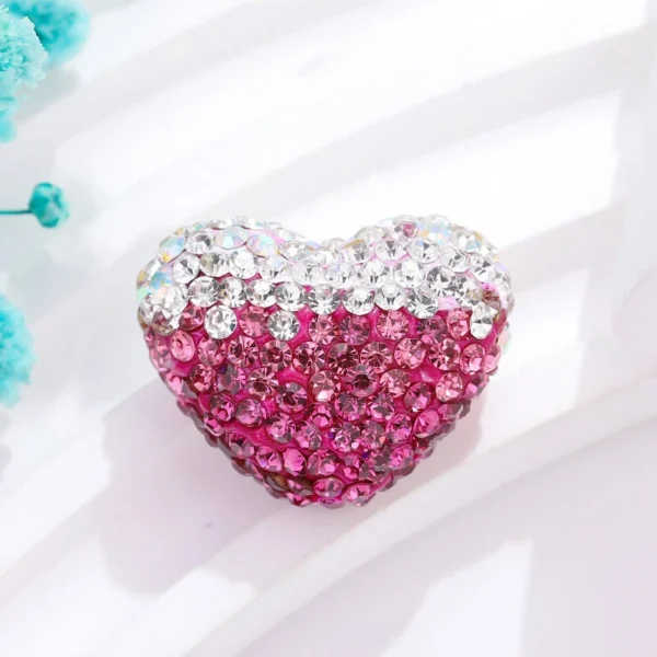 Gradient Heart Rhinestone Beads